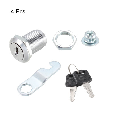 Harfington Uxcell Cam Lock 25mm Cylinder Length for Max 5/8-inch Thick Panel Keyed Alike 4Pcs