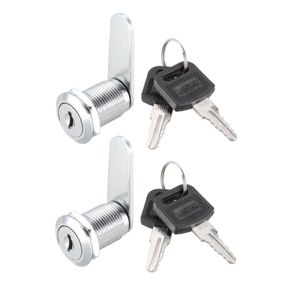 Harfington Uxcell Cam Lock 25mm Cylinder Length Fits Max 5/8-inch Thick Panel Keyed Alike 2Pcs