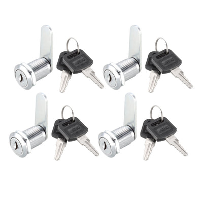 Harfington Uxcell Cam Lock 25mm Cylinder Length Fits Max 5/8-inch Thick Panel Keyed Alike 4Pcs