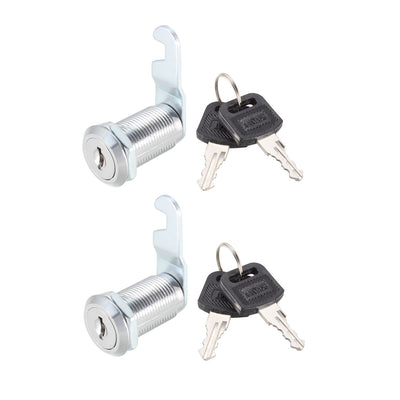Harfington Uxcell Cam Lock 30mm Cylinder Length for Max 7/8-inch Thick Panel Keyed Alike 2Pcs