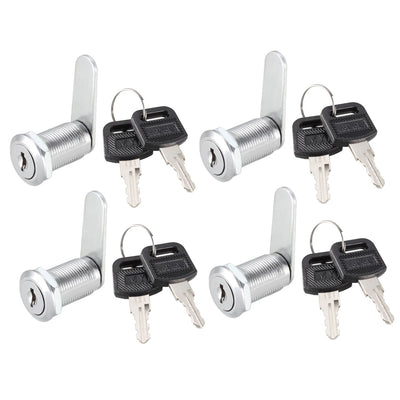 Harfington Uxcell Cam Lock 30mm Cylinder Length Fits Max 7/8-inch Thick Panel Keyed Alike 4Pcs
