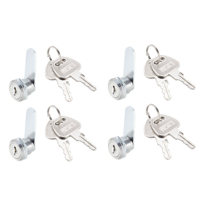 Harfington Uxcell Cam Locks 16mm Cylinder Length Fits Max 5/16-inch Thick Panel Keyed Alike 4Pcs