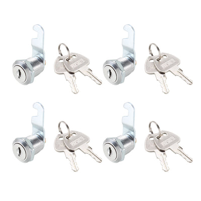 Harfington Uxcell Cam Locks 20mm Cylinder Length for Max 1/2-inch Thick Panel Keyed Alike 4Pcs