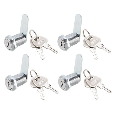 Harfington Uxcell Cam Locks 25mm Cylinder Length Fits Max 5/8-inch Thick Panel Keyed Alike 4Pcs
