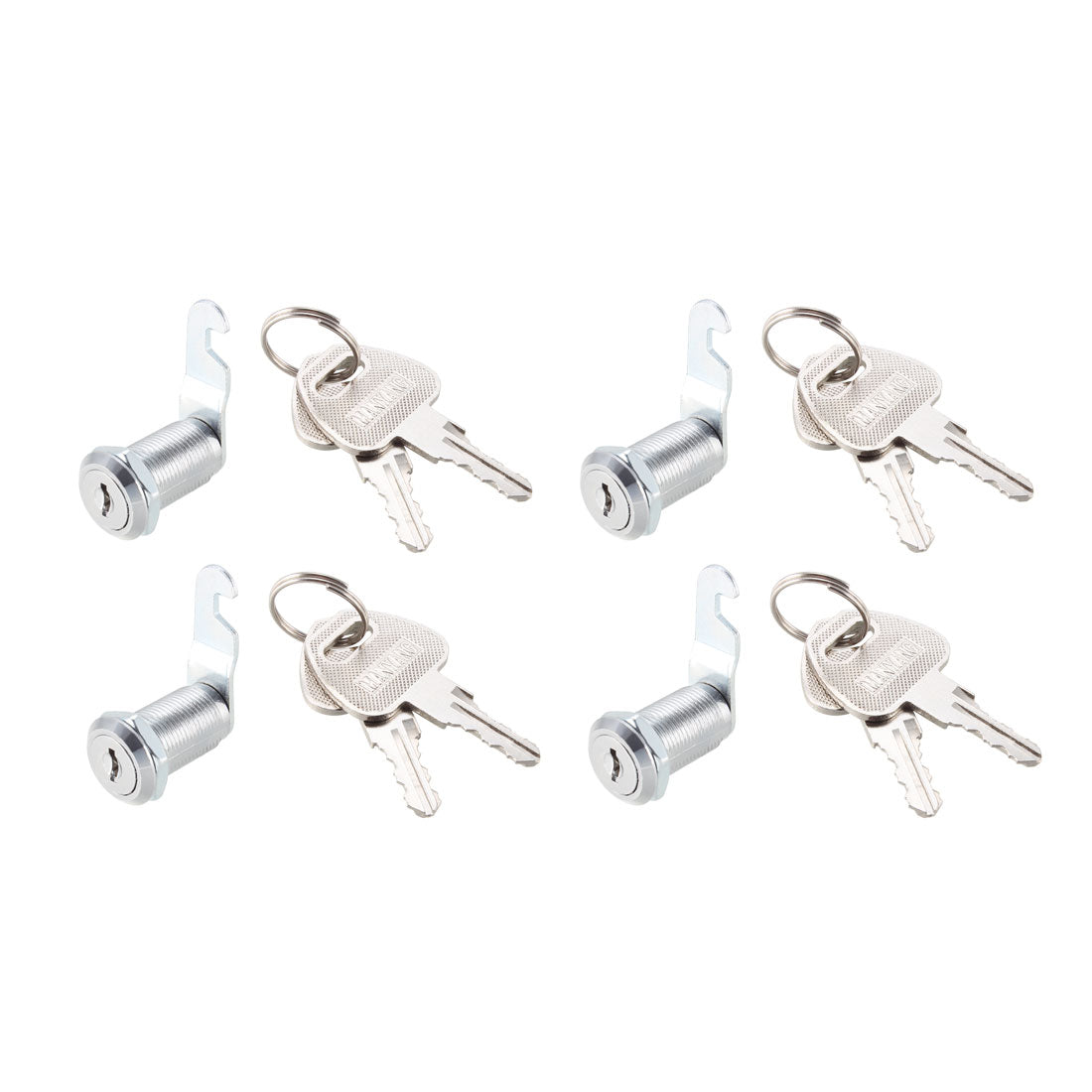 uxcell Uxcell Cam Locks 30mm Cylinder Length for Max 7/8-inch Thick Panel Keyed Alike 4Pcs