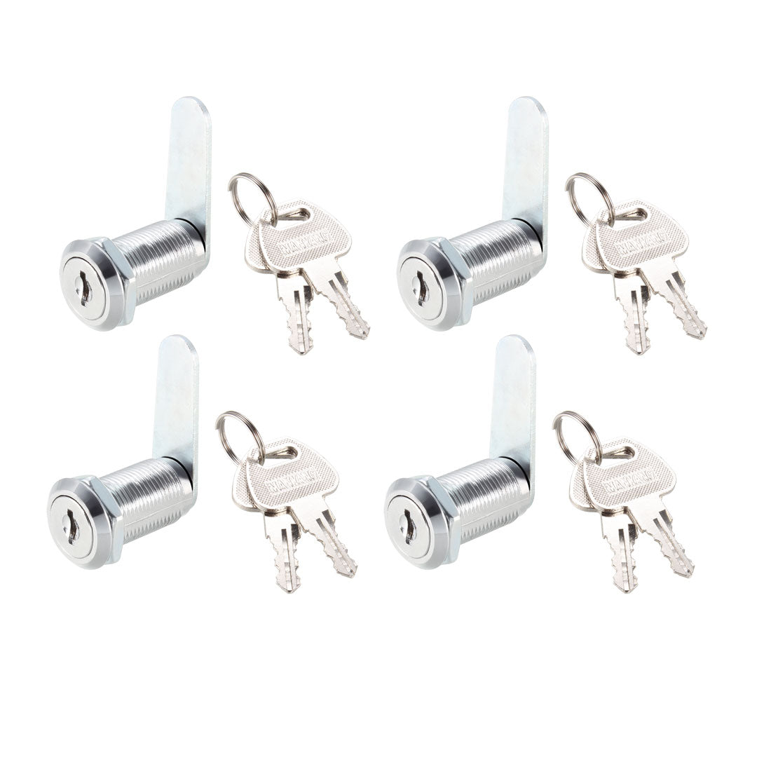 uxcell Uxcell Cam Locks 30mm Cylinder Length Fits Max 7/8-inch Thick Panel Keyed Alike 4Pcs