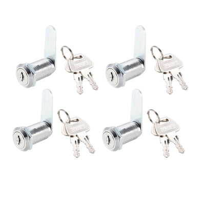Harfington Uxcell Cam Locks 30mm Cylinder Length Fits Max 7/8-inch Thick Panel Keyed Alike 4Pcs