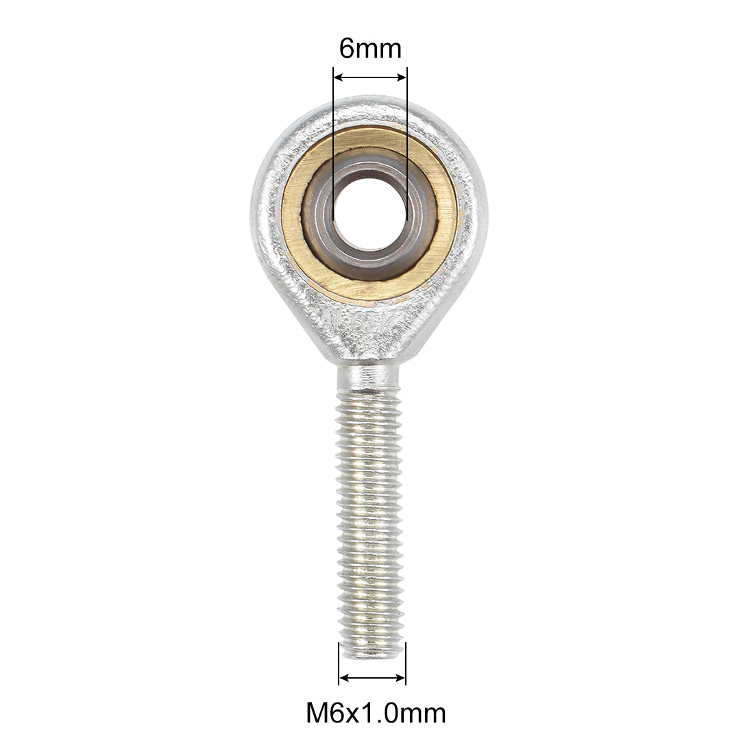 uxcell Uxcell 6mm Rod End Bearing M6x1.0mm Rod Ends Ball Joint Male Left Hand Thread 4pcs