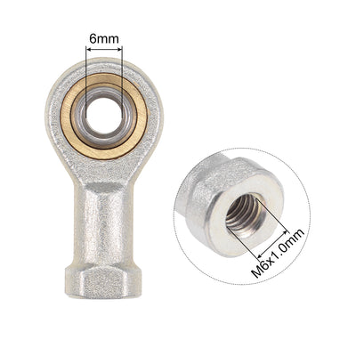 Harfington Uxcell 6mm Rod End Bearing M6x1.0mm Rod Ends Ball Joint Female Right Hand Thread 2pcs