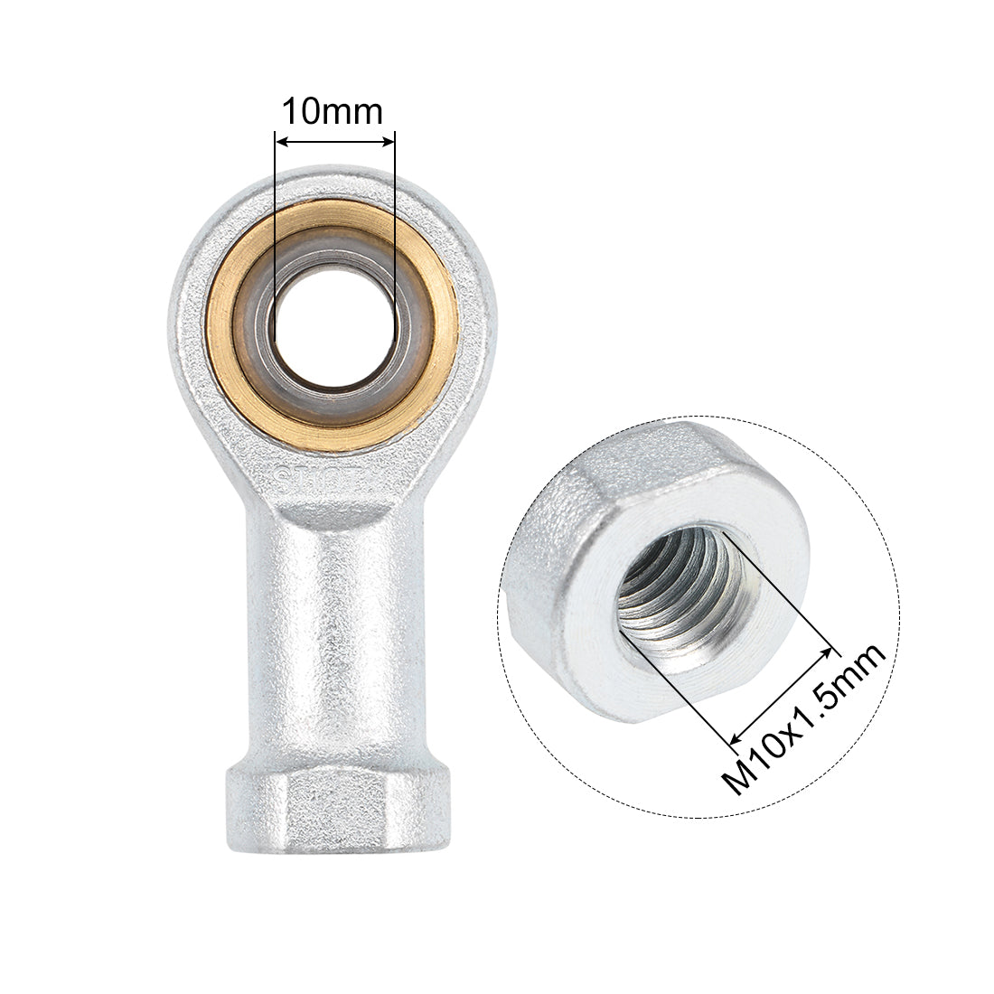 uxcell Uxcell 10mm Rod End Bearing M10x1.5mm Rod Ends Ball Joint Female Right Hand Thread 4pcs
