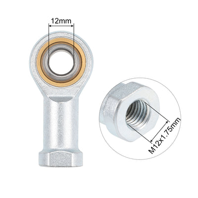 Harfington Uxcell 12mm Rod End Bearing M12x1.75 Rod Ends Ball Joint Female Right Hand Thread 2pcs