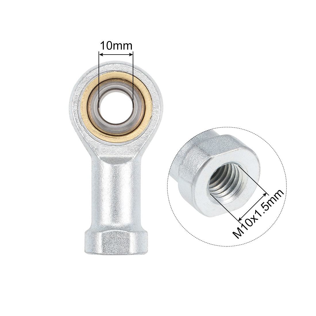uxcell Uxcell 10mm Rod End Bearing M10x1.5mm Rod Ends Ball Joint Female Left Hand Thread 2pcs