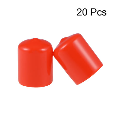 Harfington Uxcell Screw Thread Protectors, 20mm ID End Cap Cover Red 25mm Length 20pcs