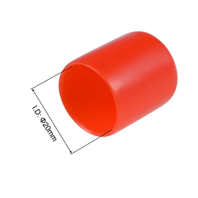 Harfington Uxcell Screw Thread Protectors, 20mm ID End Cap Cover Red 25mm Length 20pcs