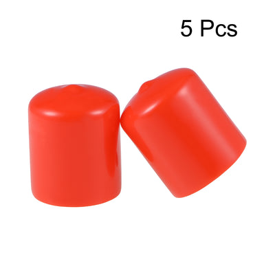 Harfington Uxcell Screw Thread Protectors, 30mm ID End Cap Cover Red 35mm Length 5pcs