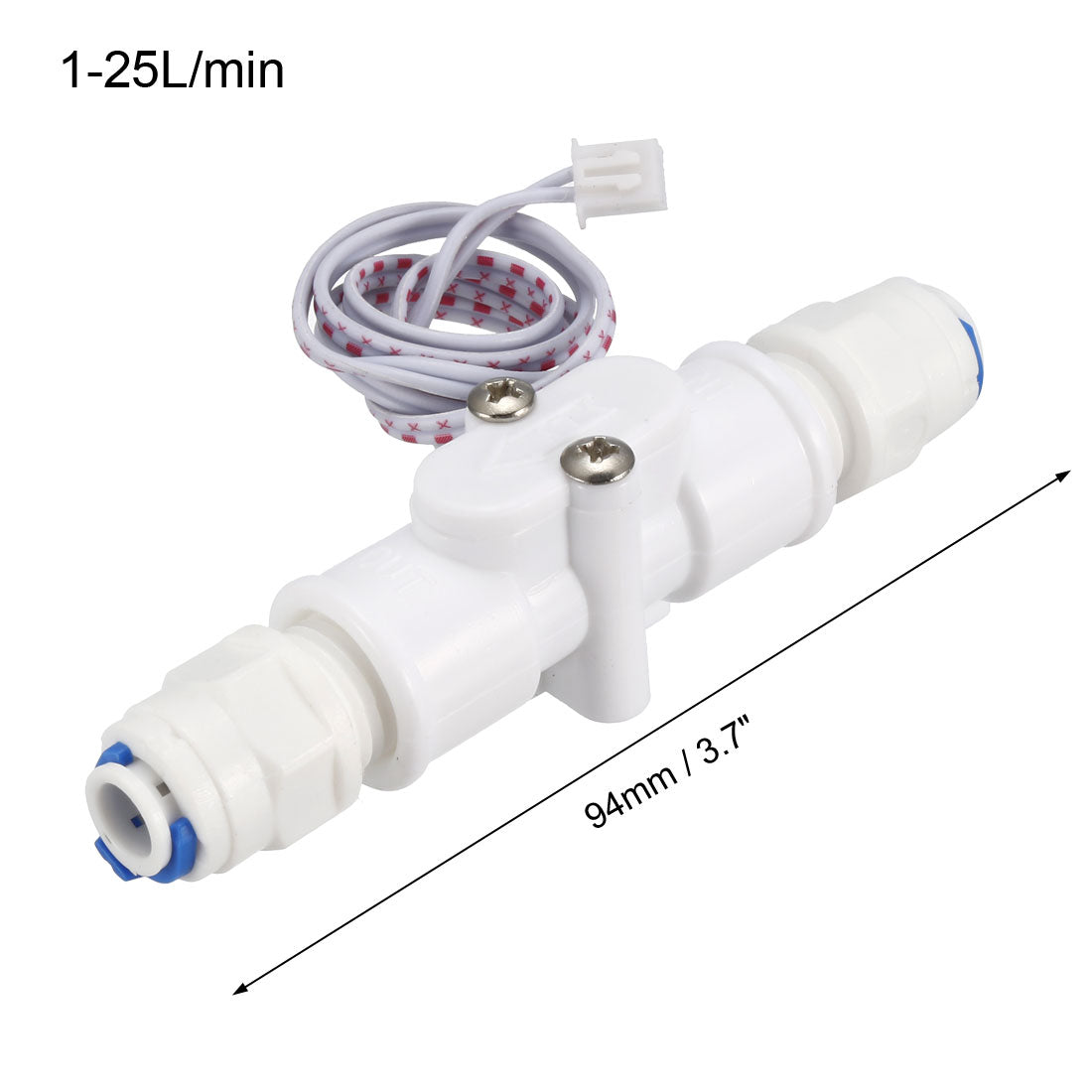 uxcell Uxcell 1/4in Quick Connect Hall Effect Liquid Water Flow Switch Flowmeter Counter 1-25L/min
