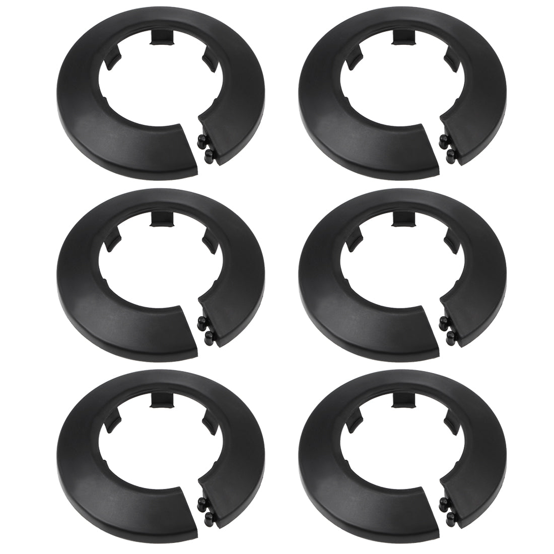 uxcell Uxcell 40-41mm Pipe Cover Decoration PP Plastic Water Pipe Escutcheon Black 6pcs