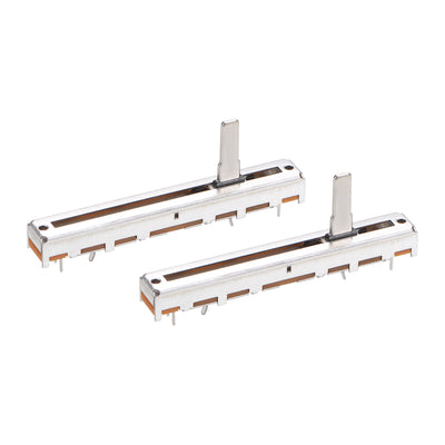 Harfington Uxcell 2pcs Fader Variable Resistors 60mm Straight Slide Potentiometer B5K Ohm Linear Double Potentiometers For Dimming Tuning