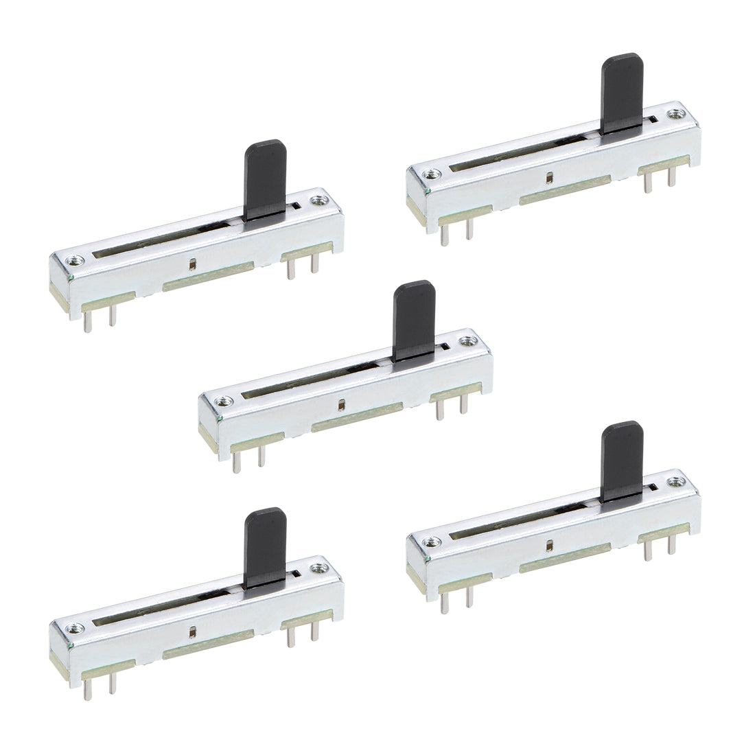 uxcell Uxcell 5pcs Fader Variable Resistors 35mm Straight Slide Potentiometer B104 100K Ohm Linear Double Potentiometers For Dimming Tuning