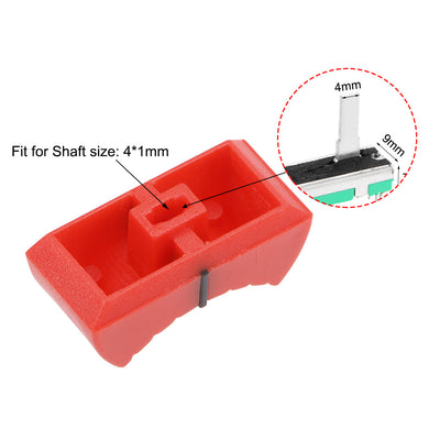 Harfington Uxcell Plastic Straight Slide Potentiometer Flat push Knob Insert Shaft 4x1.2mm Red 10pcs