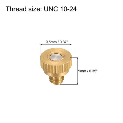Harfington Uxcell Brass Misting Nozzle - 10/24 UNC 0.1mm Orifice Dia Replacement Heads for Outdoor Cooling System - 5 Pcs