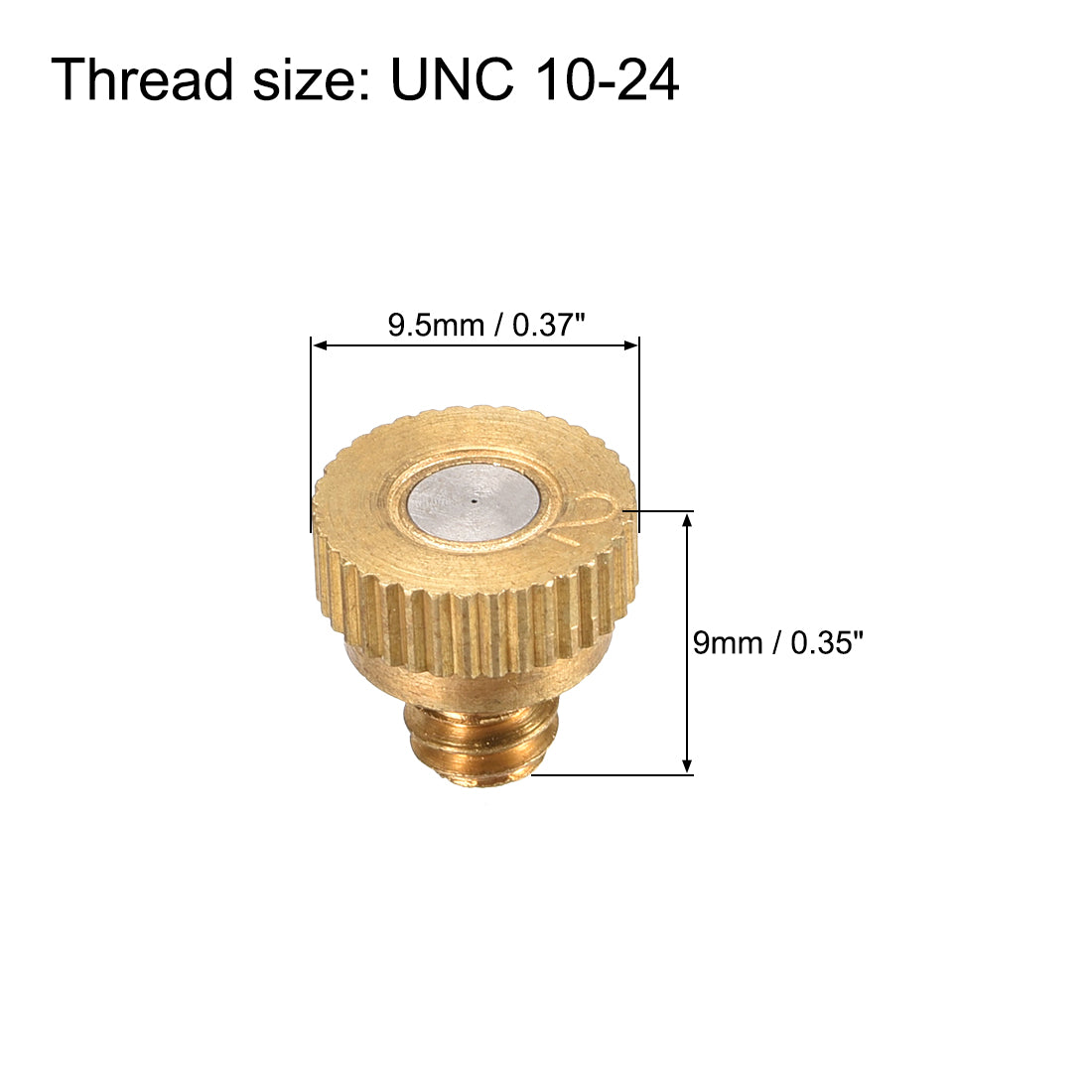uxcell Uxcell Brass Misting Nozzle - 10/24 UNC 0.2mm Orifice Dia Replacement Heads for Outdoor Cooling System - 5 Pcs