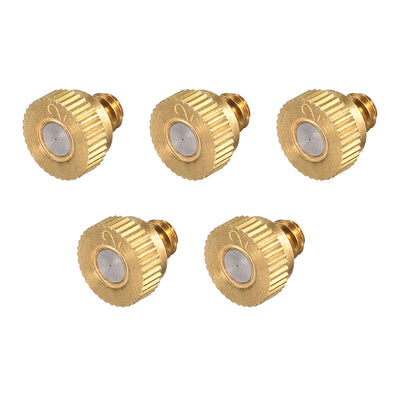 Harfington Uxcell Brass Misting Nozzle - 10/24 UNC 0.2mm Orifice Dia Replacement Heads for Outdoor Cooling System - 5 Pcs