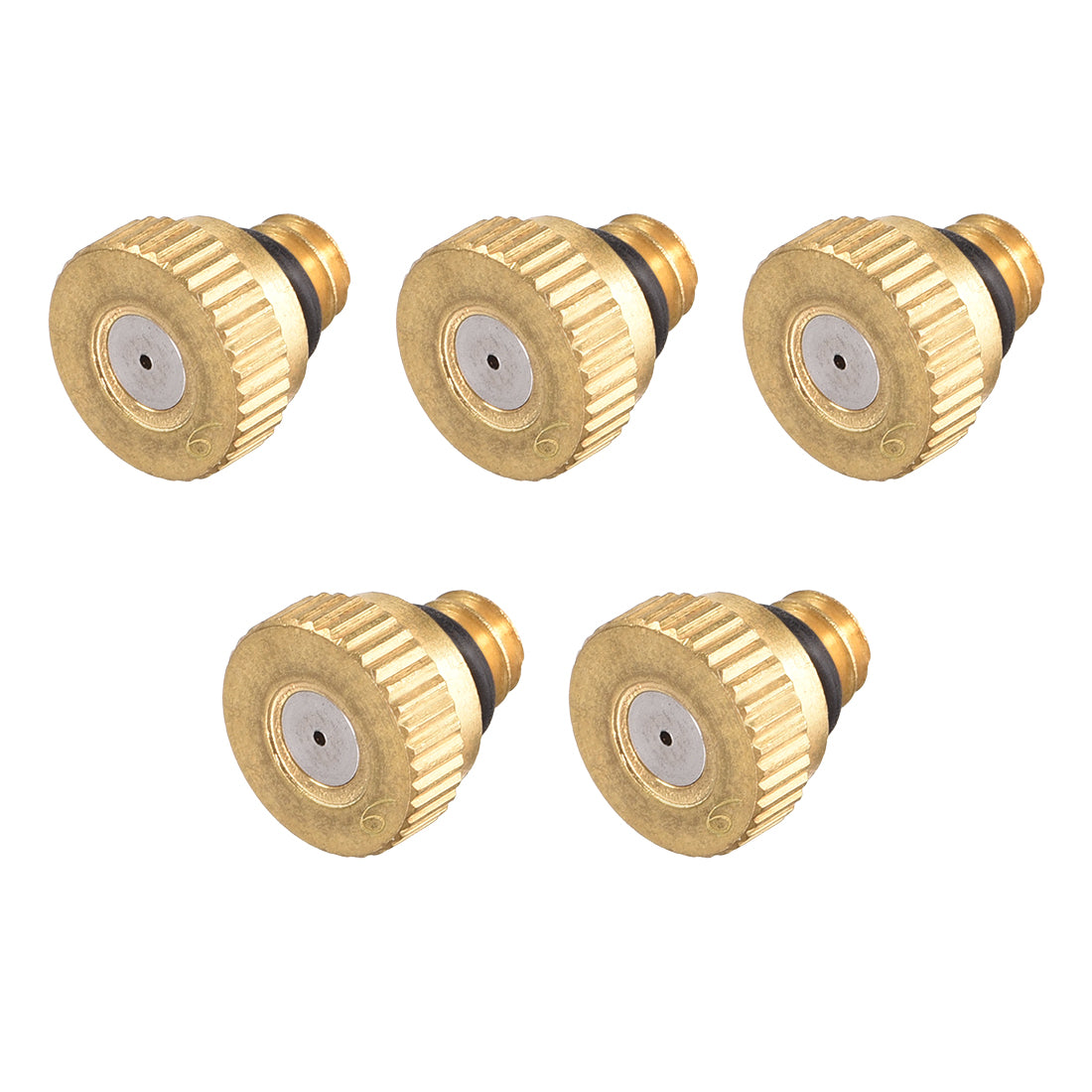 uxcell Uxcell Brass Misting Nozzle - 10/24 UNC 0.6mm Orifice Dia Replacement Heads for Outdoor Cooling System - 5 Pcs