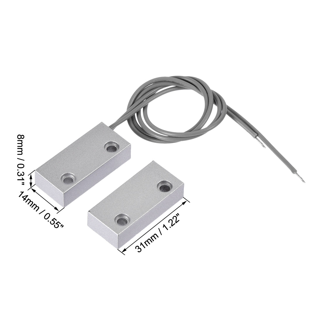 uxcell Uxcell MC-51 NO Rolling Gate Door Contact Magnetic Reed Switch 2Set