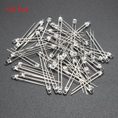 Harfington Uxcell 100pcs 3mm 940nm Infrared Emitter Diode DC 1.2V LED IR Emitter Clear Round Head
