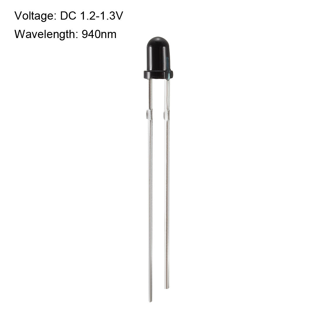 uxcell Uxcell 15pcs 3mm 940nm Infrared Receiver Diodes DC1.2V LED IR Receiver Black Round Head