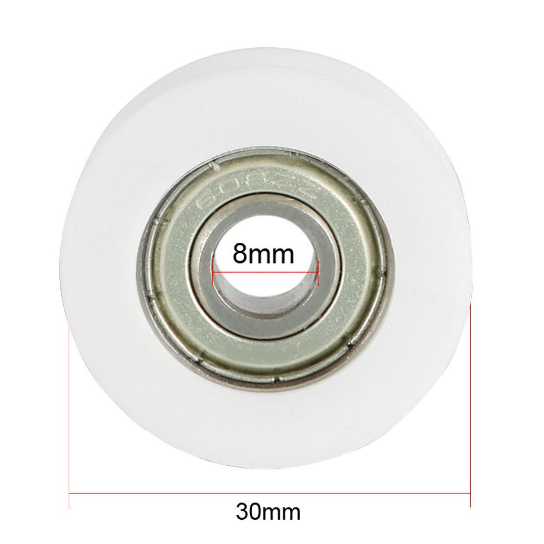 uxcell Uxcell 2.5mm Deep Metal V Groove Guide Bearing Pulley Rail Ball Wheel White 8x30x11mm 2pcs