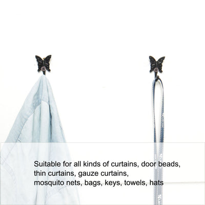 Harfington Uxcell 5pcs Robe Hooks Wall Mounted Zinc Alloy Coat Scarf DIY Hanger with Screws Black