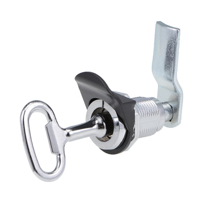 Harfington Uxcell Triangle Cam Lock 22mm Cylinder Dia 49mm Long Cam Keyed Alike Silver Tone