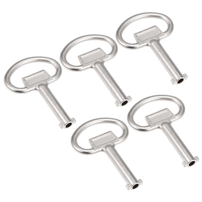 Harfington Uxcell Electrical Cabinet Key 5.5mm Hole Zinc Alloy Water Meter Box Safety Key 5Pcs
