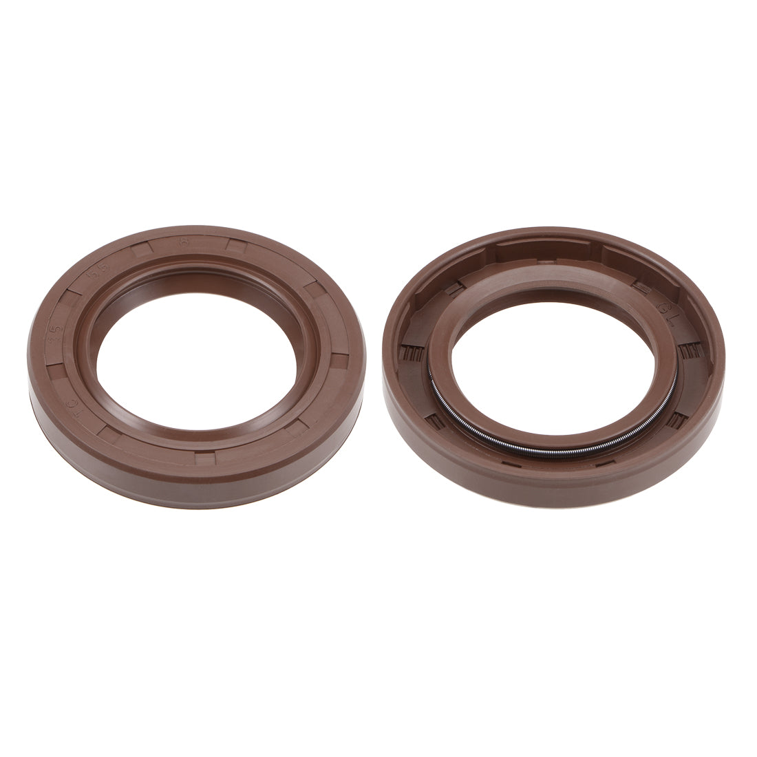 uxcell Uxcell Oil Seal 35mm Inner Dia 55mm OD 8mm Thick Fluorine Rubber Double Lip Seals 2Pcs