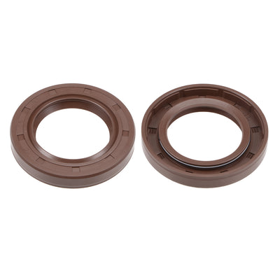 Harfington Uxcell Oil Seal 35mm Inner Dia 55mm OD 8mm Thick Fluorine Rubber Double Lip Seals 2Pcs