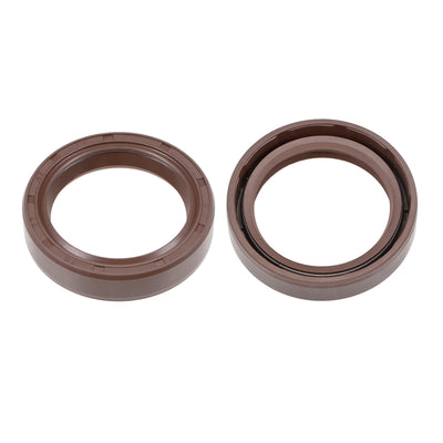 Harfington Uxcell Oil Seal 35mm Inner Dia 47mm OD 10mm Thick Fluorine Rubber Double Lip Seals 2Pcs