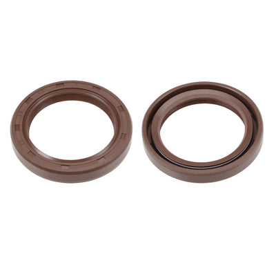 Harfington Uxcell Oil Seal 35mm Inner Dia 48mm OD 7mm Thick Fluorine Rubber Double Lip Seals 2Pcs