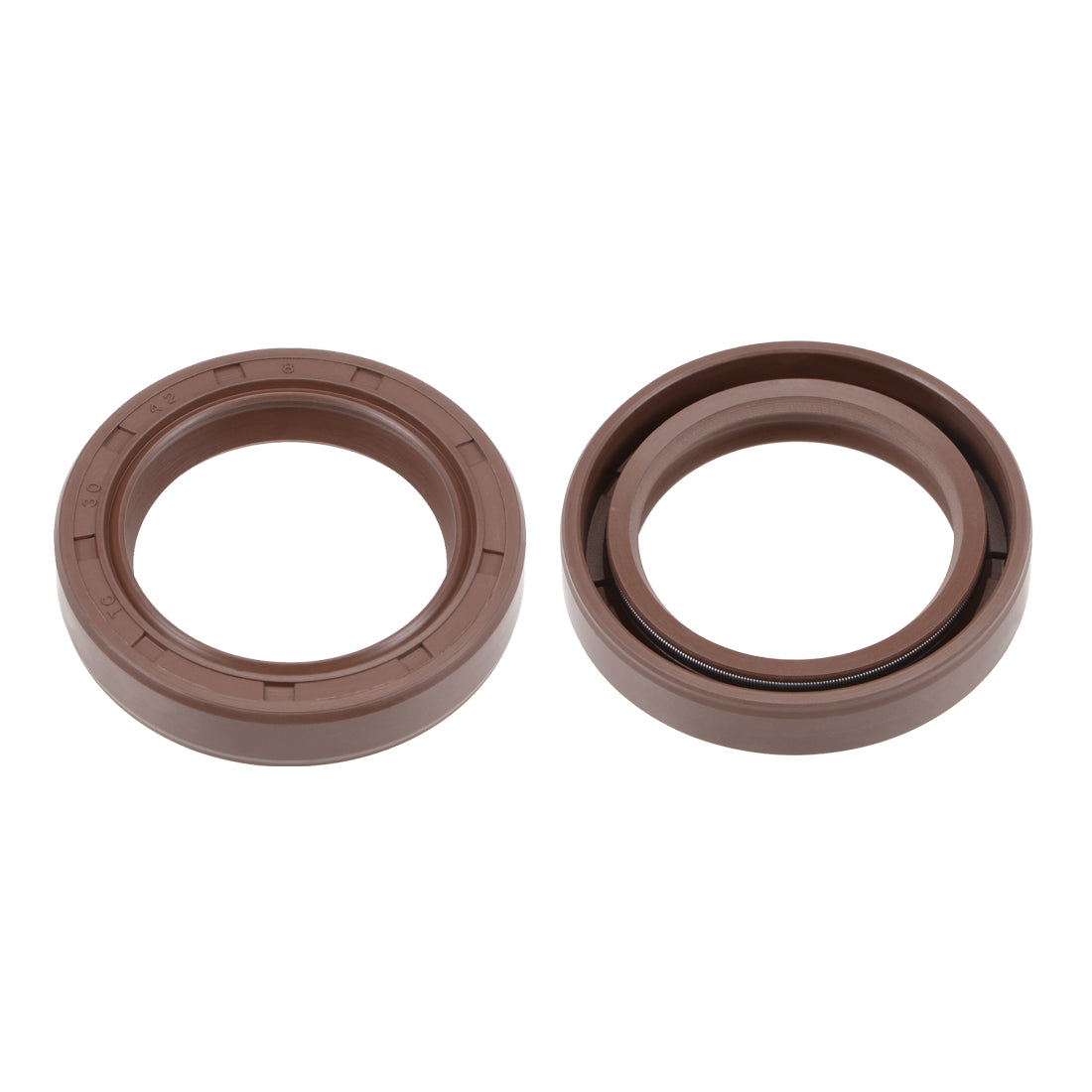 uxcell Uxcell Oil Seal 30mm Inner Dia 42mm OD 8mm Thick Fluorine Rubber Double Lip Seals 2Pcs