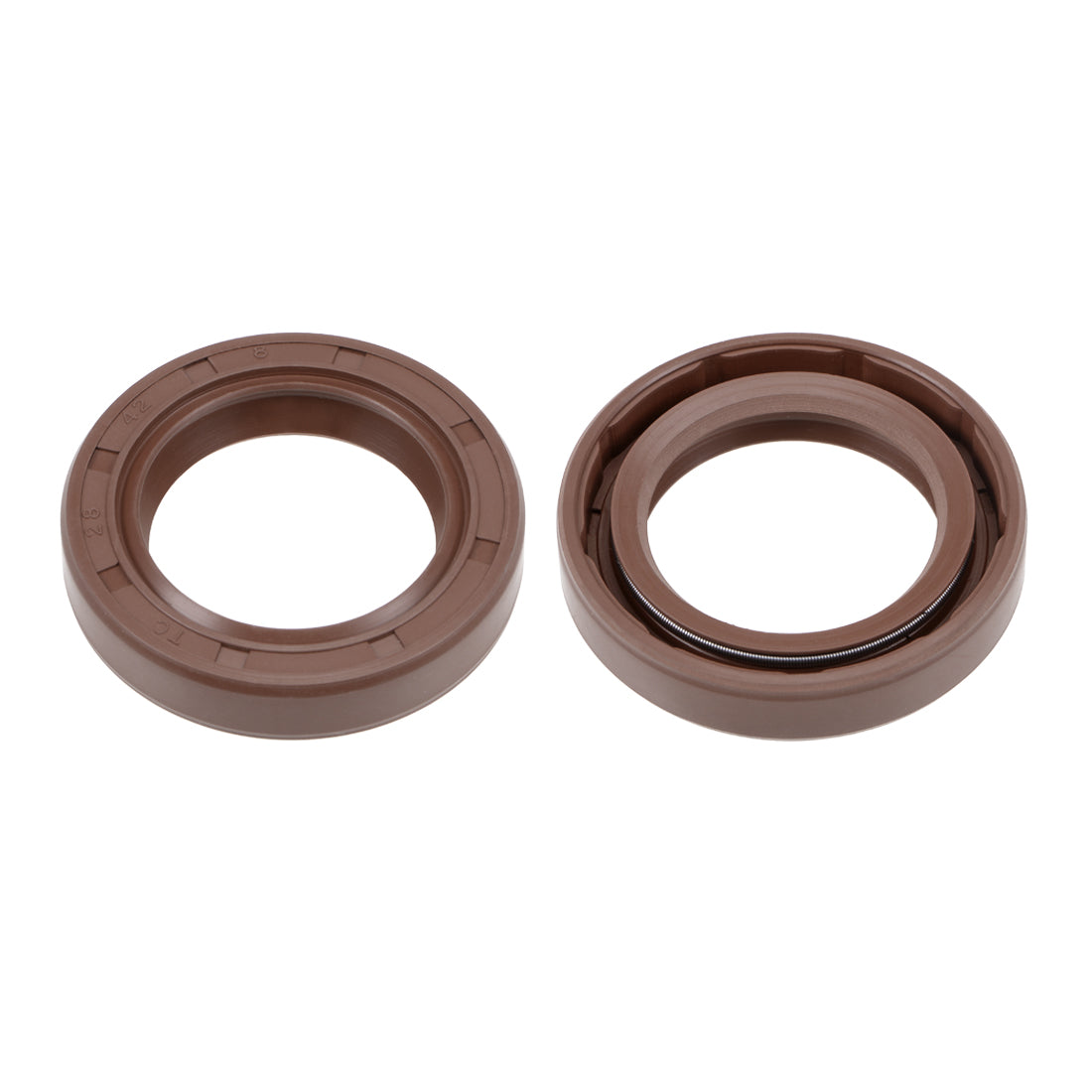 uxcell Uxcell Oil Seal 28mm Inner Dia 42mm OD 8mm Thick Fluorine Rubber Double Lip Seals 2Pcs