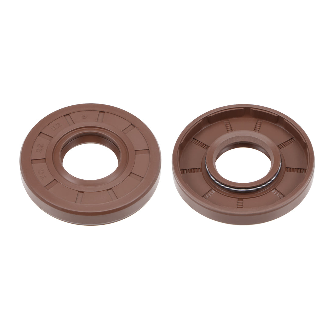 uxcell Uxcell Oil Seal 22mm Inner Dia 52mm OD 8mm Thick Fluorine Rubber Double Lip Seals 2Pcs
