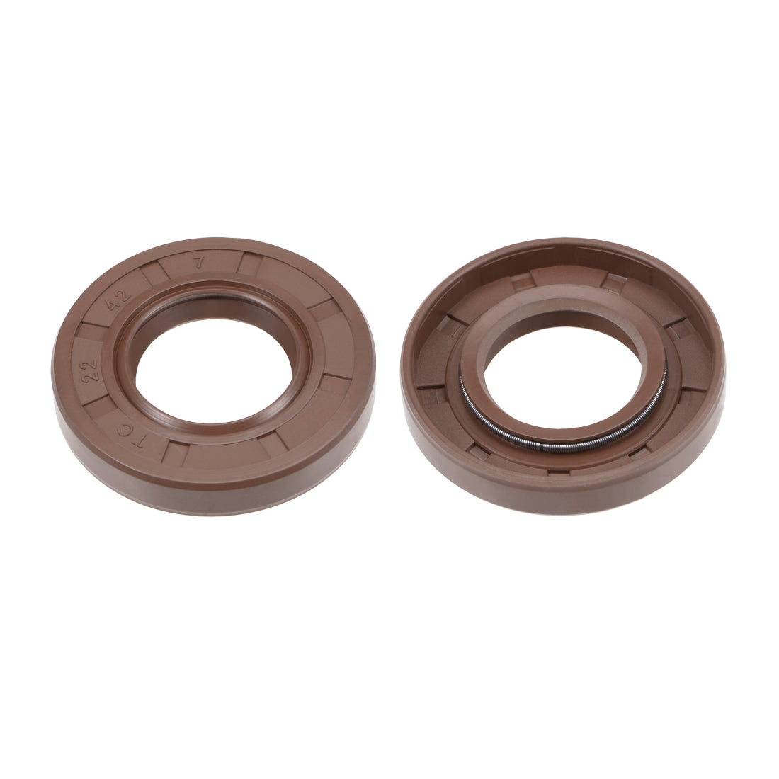 uxcell Uxcell Oil Seal 22mm Inner Dia 42mm OD 7mm Thick Fluorine Rubber Double Lip Seals 2Pcs