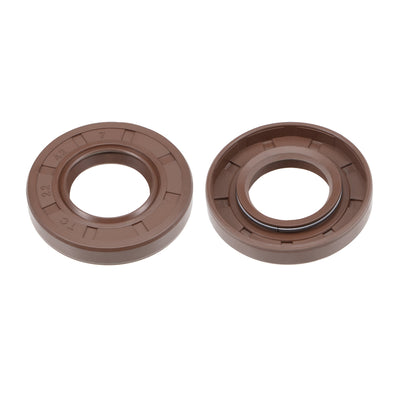 Harfington Uxcell Oil Seal 22mm Inner Dia 42mm OD 7mm Thick Fluorine Rubber Double Lip Seals 2Pcs