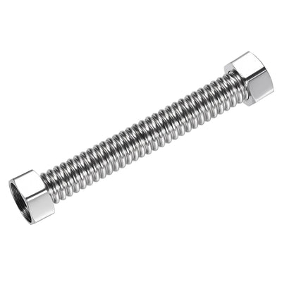 Harfington Uxcell Corrugated Stainless Steel Flexible Water Line 7.9inch Long G3/4 Female Threaded Connector with Washer