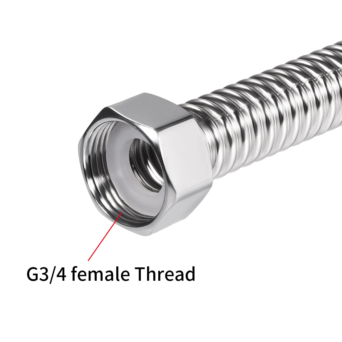 uxcell Uxcell Corrugated Stainless Steel Flexible Water Line 31.5inch Long G3/4 Female Threaded Connector with Washer