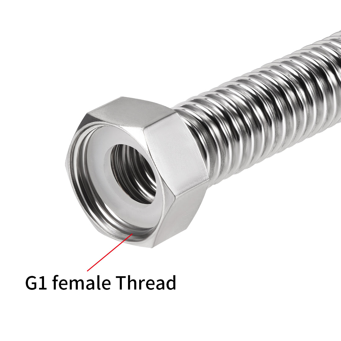 Uxcell Uxcell Corrugated Stainless Steel Flexible Water Line 3.9inch Long G3/4 Female Threaded Connector with Washer