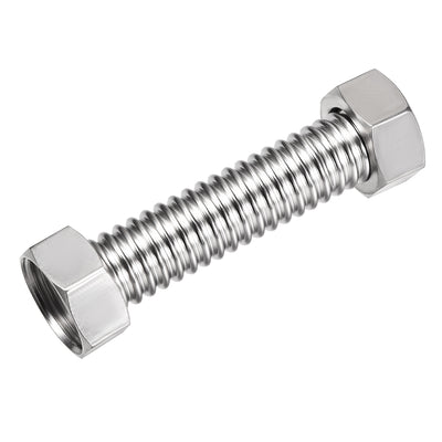 Harfington Uxcell Corrugated Stainless Steel Flexible Water Line 3.9inch Long G1 Female Threaded Connector with Washer