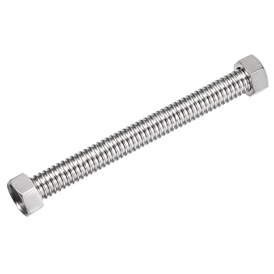 Harfington Uxcell Corrugated Stainless Steel Flexible Water Line 11.8inch Long G1 Female Threaded Connector with Washer