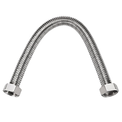 Harfington Uxcell Corrugated Stainless Steel Flexible Water Line 19.7inch Long G1 Female Threaded Connector with Washer